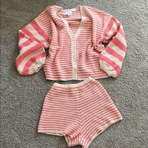 Sabo Skirt Oversized Striped Knit Set